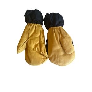 XX-Large Cowhide Leather & Shearling Insulated Winter Mittens Yellow & Black